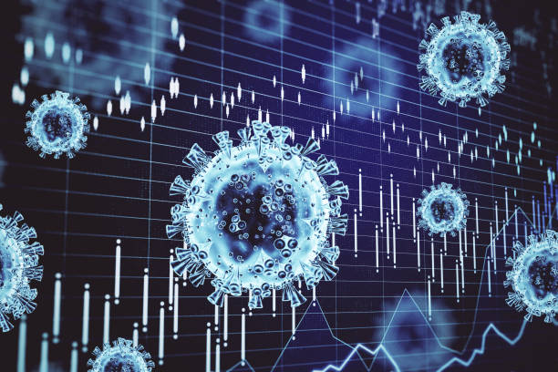 istock Virus cells coronavirus 2019-nCov and creative stock charts 1252016054
