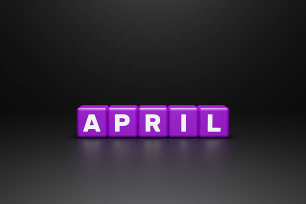 istock Purple blocks with the inscription April. 1252016102