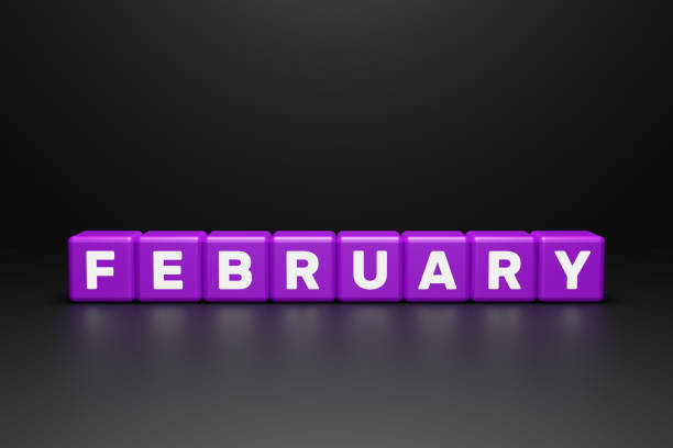 istock Purple blocks with the inscription February. 1252016107