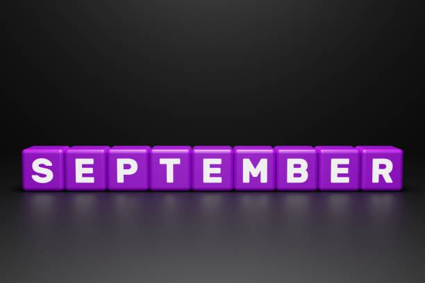 istock Purple blocks with the inscription September. 1252016139