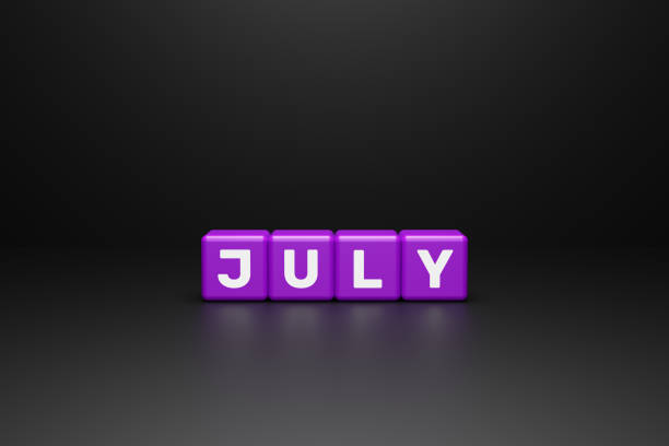 istock Purple blocks with the inscription July. 1252016145