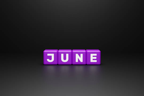 istock Purple blocks with the inscription June. 1252016147