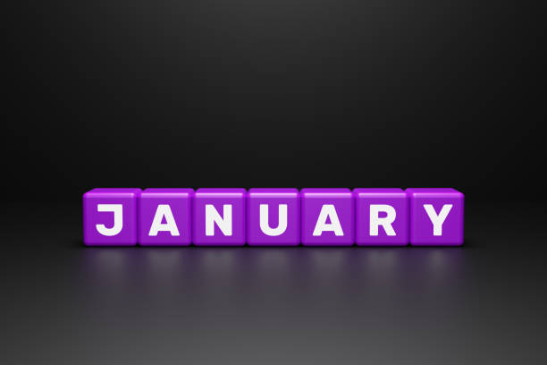 istock Purple blocks with the inscription January. 1252018312