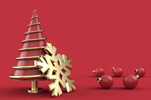 istock 3D christmas postcard wallpaper .Merry Christmas concept . 3D illustration. 3d rendering 1252020214