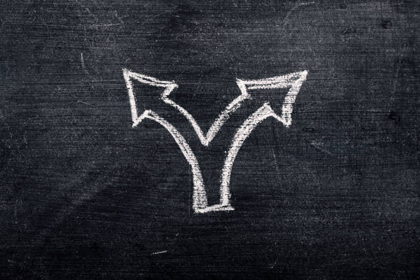 istock Two direction arrows as concept of choice and making decision 1252026955