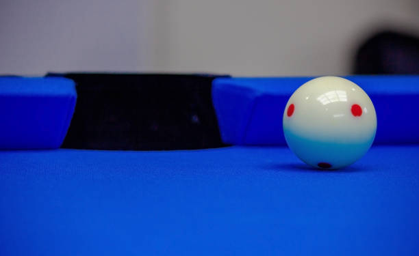 istock Background image of Billiard balls in a blue pool table. 1252032510