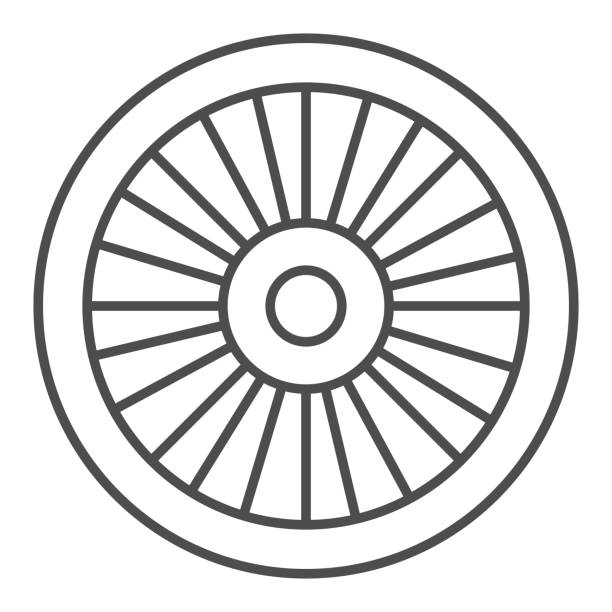 Bicycle wheel thin line icon, bicycle parts concept, Bike wheel sign on white background, Parts and details for bike icon in outline style for mobile concept and web design. Vector graphics. Bicycle wheel thin line icon, bicycle parts concept, Bike wheel sign on white background, Parts and details for bike icon in outline style for mobile concept and web design. Vector graphics wheel illustrations stock illustrations