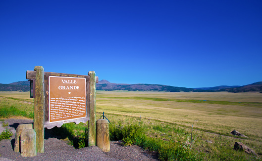 Jemez Springs, NM: Information Sign at Valles Caldera National Preserve