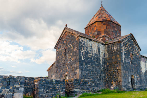 istock The walls of the famous Armenian monastery Sevanavank in the rays of the setting sun 1252123315
