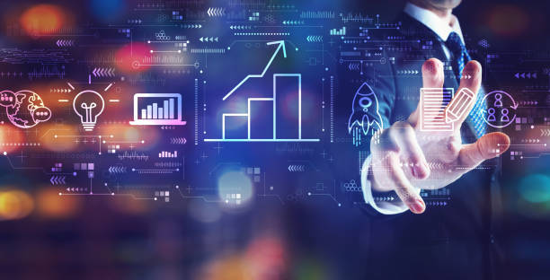 istock Business growth analysis with businessman 1252123357