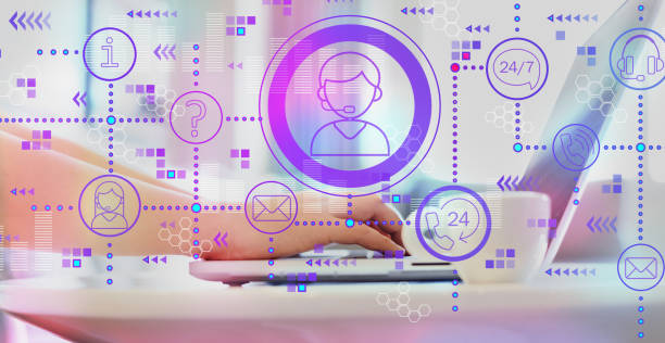 istock Customer service 24 hours 7 days a week with woman using a laptop 1252123933