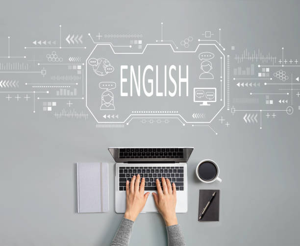 istock English concept with person using laptop 1252125748