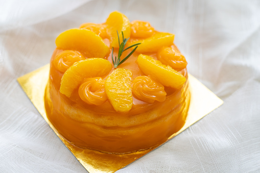 Orange cake with orange topping