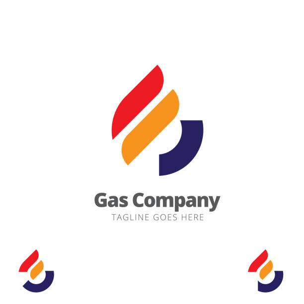 stockillustraties, clipart, cartoons en iconen met g brief gas company symbool - gas