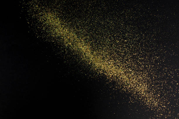 istock Christmas Gold glitter on black background. Holiday abstract 1252161391