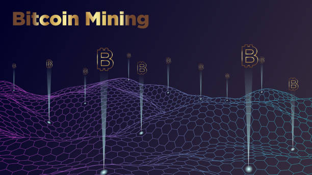 Bitcoin mining abstract background Cryptocurrency bitcoin mining abstract background cryptocurrency mining stock illustrations