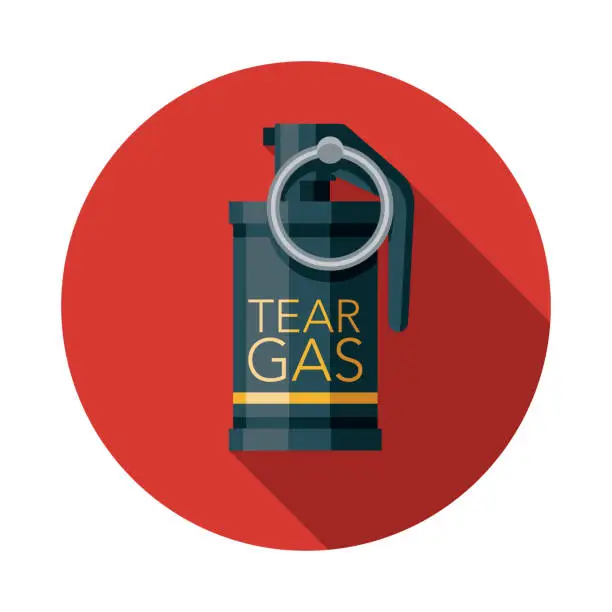 Vector illustration of Tear Gas Cannister Protest Icon