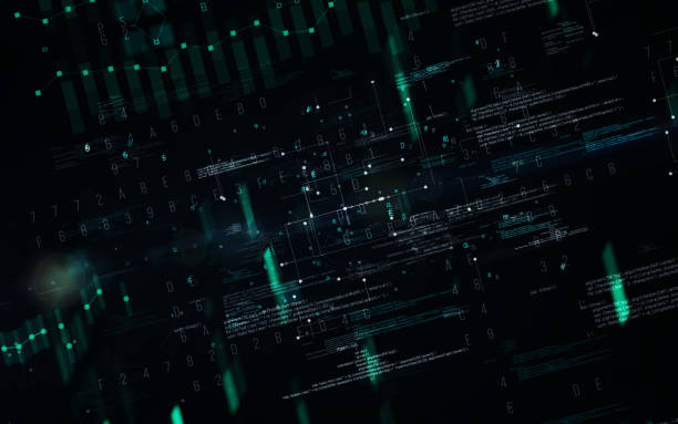 istock Abstract digital matrix background. Futuristic big data information technology concept. 1252205891