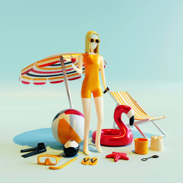 istock 3D Rendering Summer Girl Character 1252225795