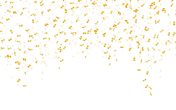 Many Falling Gold Confetti Many Falling Gold Confetti ticker tape stock illustrations