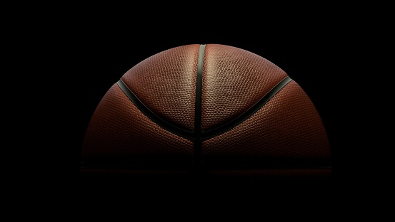 Basketball on dark background. 3d illustration