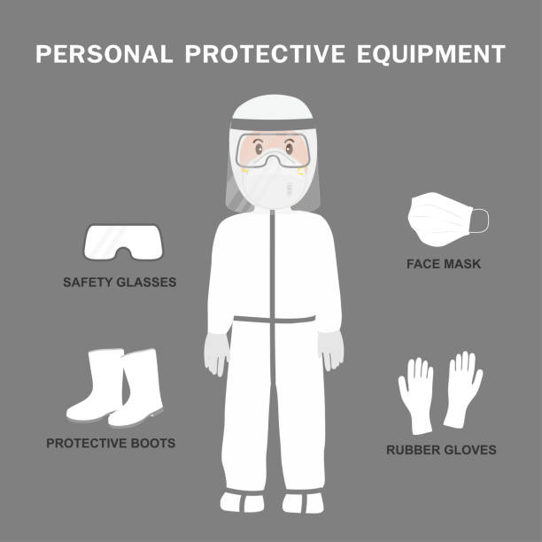 Wearing In Full Ppe Personal Stock Illustration - Download Image Now -  Cartoon, Protective Eyewear, Adult - iStock