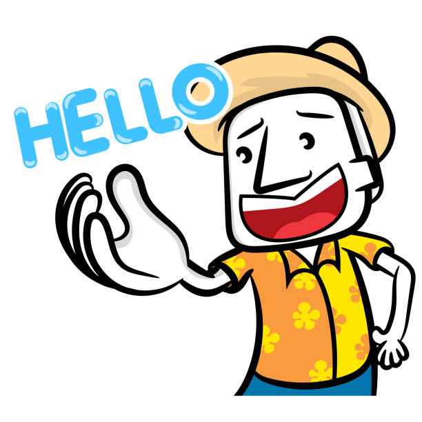 Pemuda Kartun Menyapa Ilustrasi Stok - Unduh Gambar Sekarang - Anak - Umur manusia, Bagian tubuh manusia, Bicara - Suara - iStock