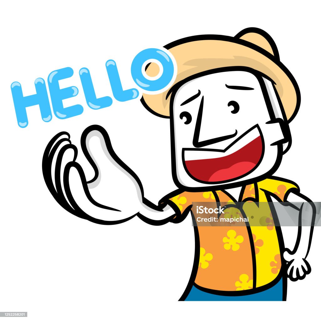Young Man Cartoon Saying Hello Stock Illustration - Download Image Now -  Adult, Art, Cartoon - iStock