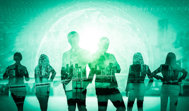 istock Creative image of many business people conference group meeting 1252264592