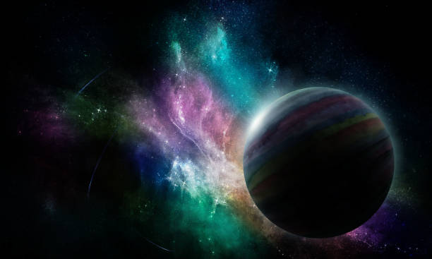 istock abstract space illustration, 3d image, planet in the nebula i shine 1252264624