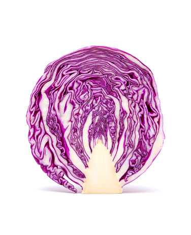 Red cabbage isolated on white background