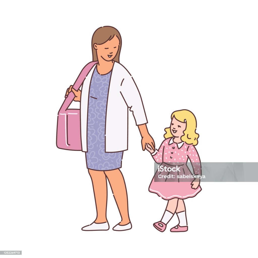Ilustración de Mujer De Dibujos Animados Y Niño Niña Caminando Y Cogidos De La Mano y más Vectores Libres de Derechos de Adulto - iStock Ilustración de Mujer De Dibujos Animados Y Niño Niña Caminando Y Cogidos De La Mano y más Vectores Libres de Derechos de Adulto - iStock