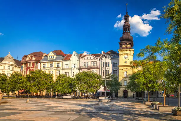 Masaryk Square in historical centre of Ostrava town, Czech Republic, Europe.