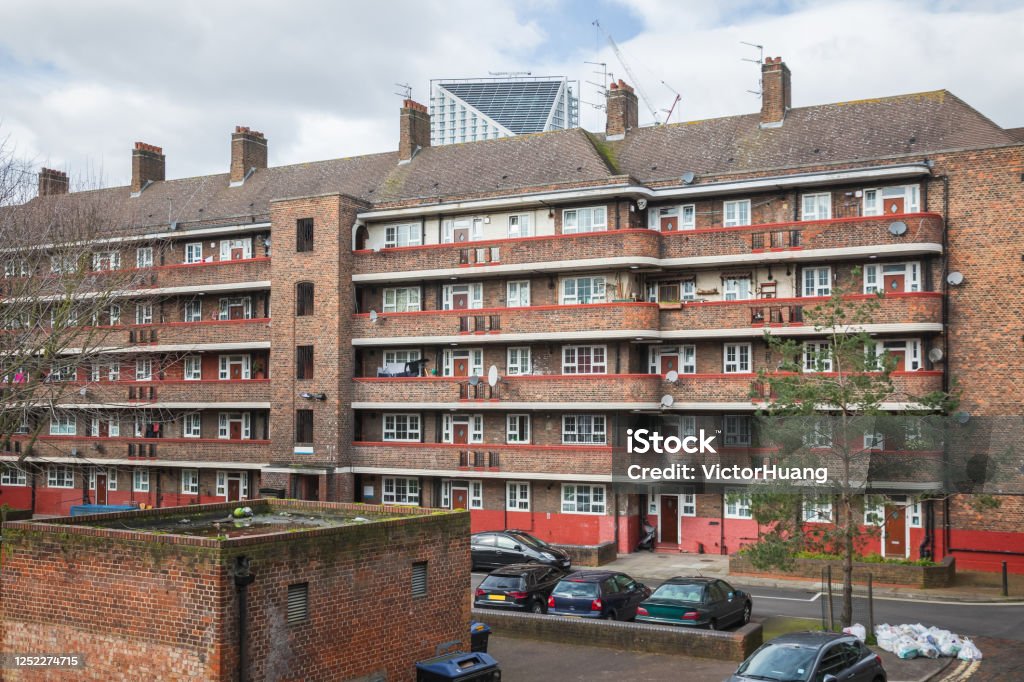 Council housing flats at Rockingham estate in south London Council housing flats at Rockingham estate in the Elephant and Castle area, south London Public Housing Stock Photo