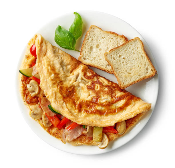 istock omelette stuffed with vegetables and bacon 1252275308