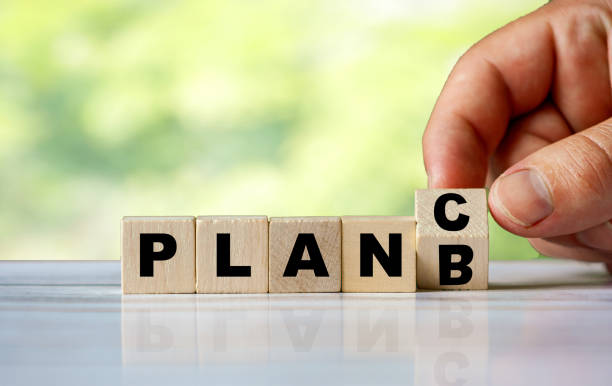 istock The hand turns the wooden cube and changes the word PLAN B to PLAN C 1252280096
