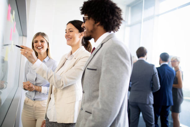 istock Creative business people working on business project in office 1252286750