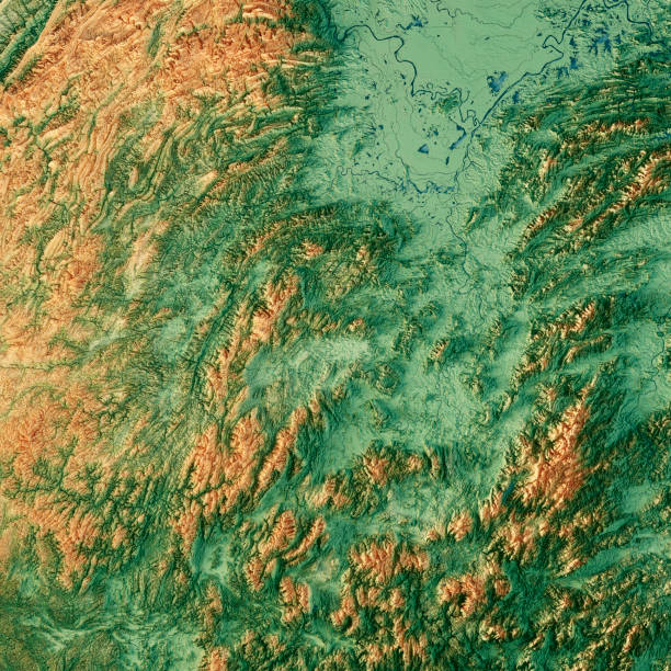 istock Hunan China 3D Render Topographic Map Color 1252291634