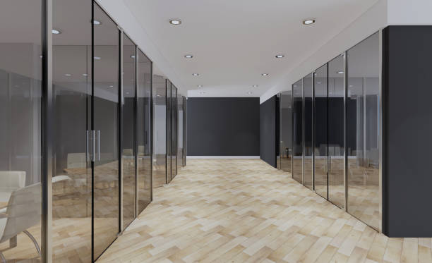 istock black-white design interior of a business center.. 3D rendering. 1252291733