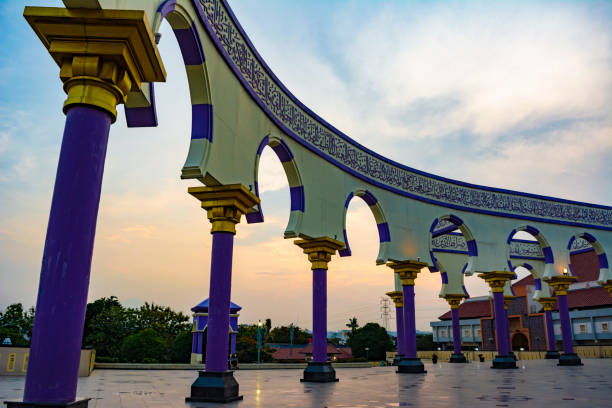 istock The wall with arabic calligraphy and arch decoration in Great Mosque Central Java 1252292756