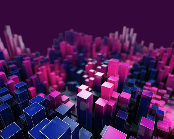 istock Big data. 3D abstract  infographic with color columns and  blurred lines.   Futuristic geometric analyze data concept.   Business and finance analytics representation. 1252293000