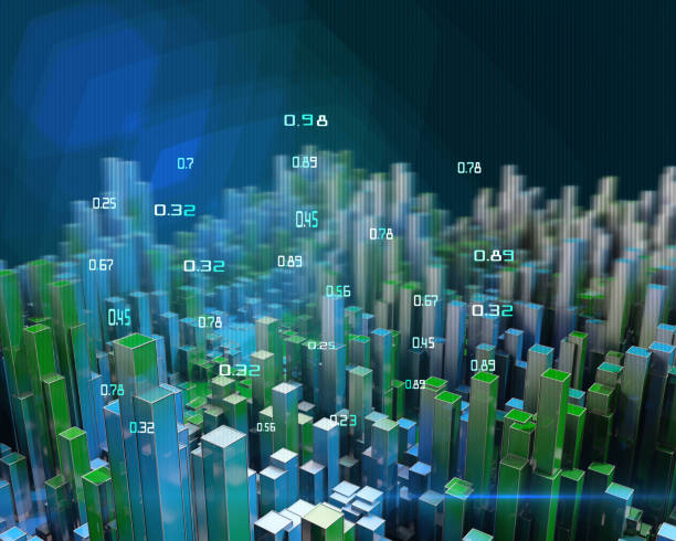istock 3D illustration abstract  infographic with boxes background and blurred lines.  Business and finance analytics representation. Big Data.  Futuristic geometric analyze data concept. 1252293017