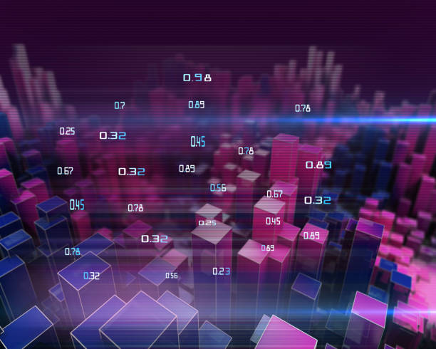 istock 3D abstract  infographic with color columns and  blurred lines.  Futuristic geometric analyze data concept. Big data.  Business and finance analytics representation. 1252293572