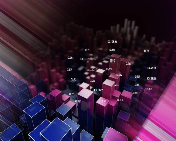 istock 3D abstract  infographic with color columns and blurred lines.  Business and finance analytics representation.  Futuristic geometric analyze data concept. Big data. 1252293607