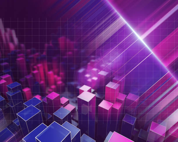 istock 3D abstract  infographic with color columns and  blurred lines.  Futuristic geometric analyze data concept.  Business and finance analytics representation. Big data. 1252294120