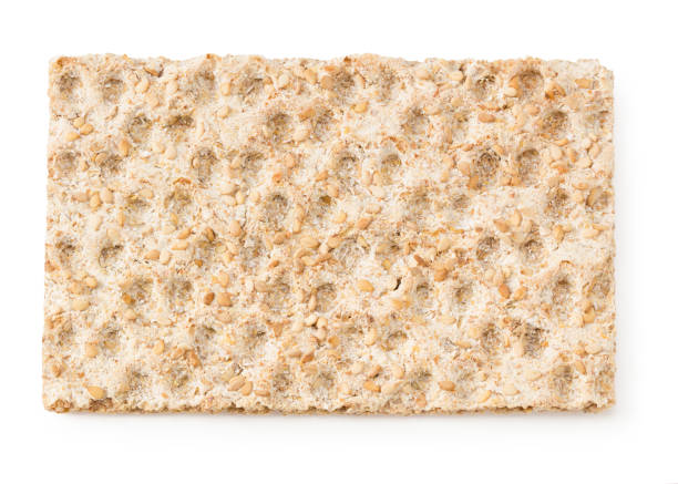 istock crispbread isolated on a white background. Top view 1252296482