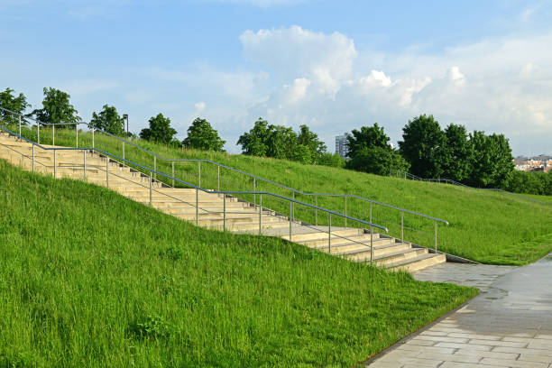 istock Staircase in empty landscape park. Moscow, Russia 1252296597