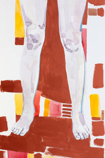 istock human's figure, watercolor painting, illustration 1252303650