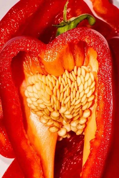 Detailed closeup photo of capsicum