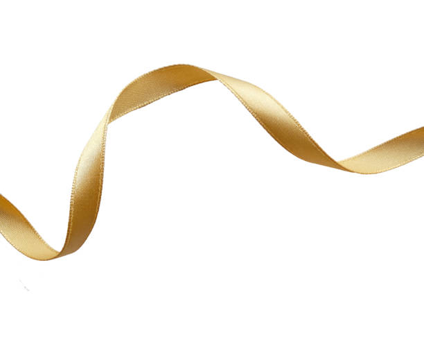 istock Gold ribbon isolated on white background. 1252318059